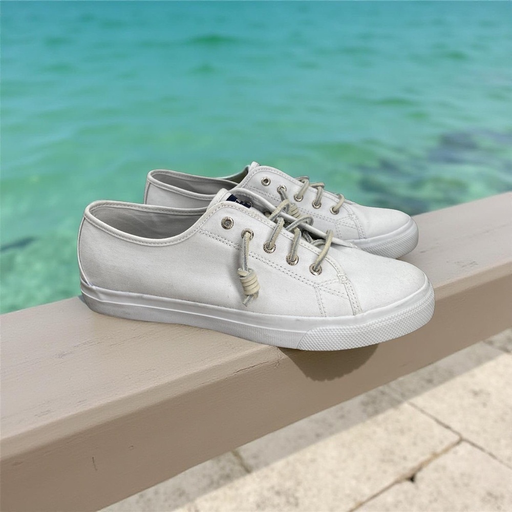 Sperry Women's Seacoast Core White Fisherman Classic Canvas Sneakers Size 10 - Picture 3 of 11